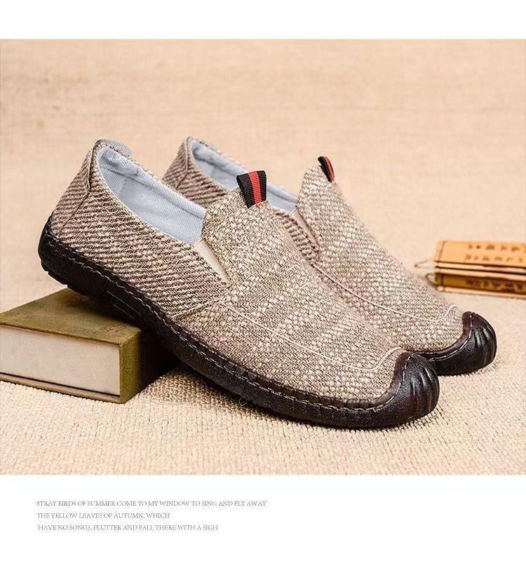 

Внешняя торговля 2025 года, старые пекинские новые мужские туфли на плоской подошве, дышащие и удобные мужские туфли, летающие тканые парусиновые туфли, сетчатые туфли с одной педалью 39 верблюд