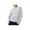 Solid Ribbed Henley Long Sleeve T-Shirt Women Tops Light-Gray 479591-02