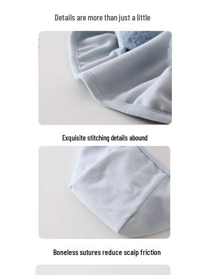 Jingqi Cute Newborn Ear Protection Tie-On Hat for Autumn and Winter.