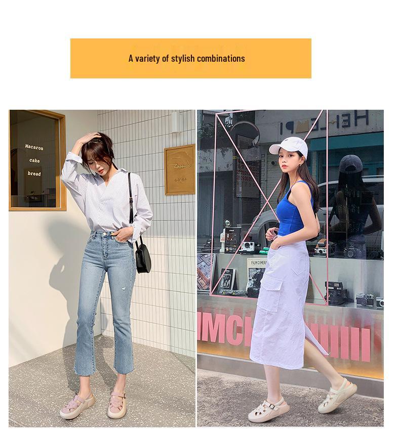 Women's 2025 Leather Flat Sandals - Soft Sole, Casual Style, Round Toe, Color Block for Beach & Pregnancy