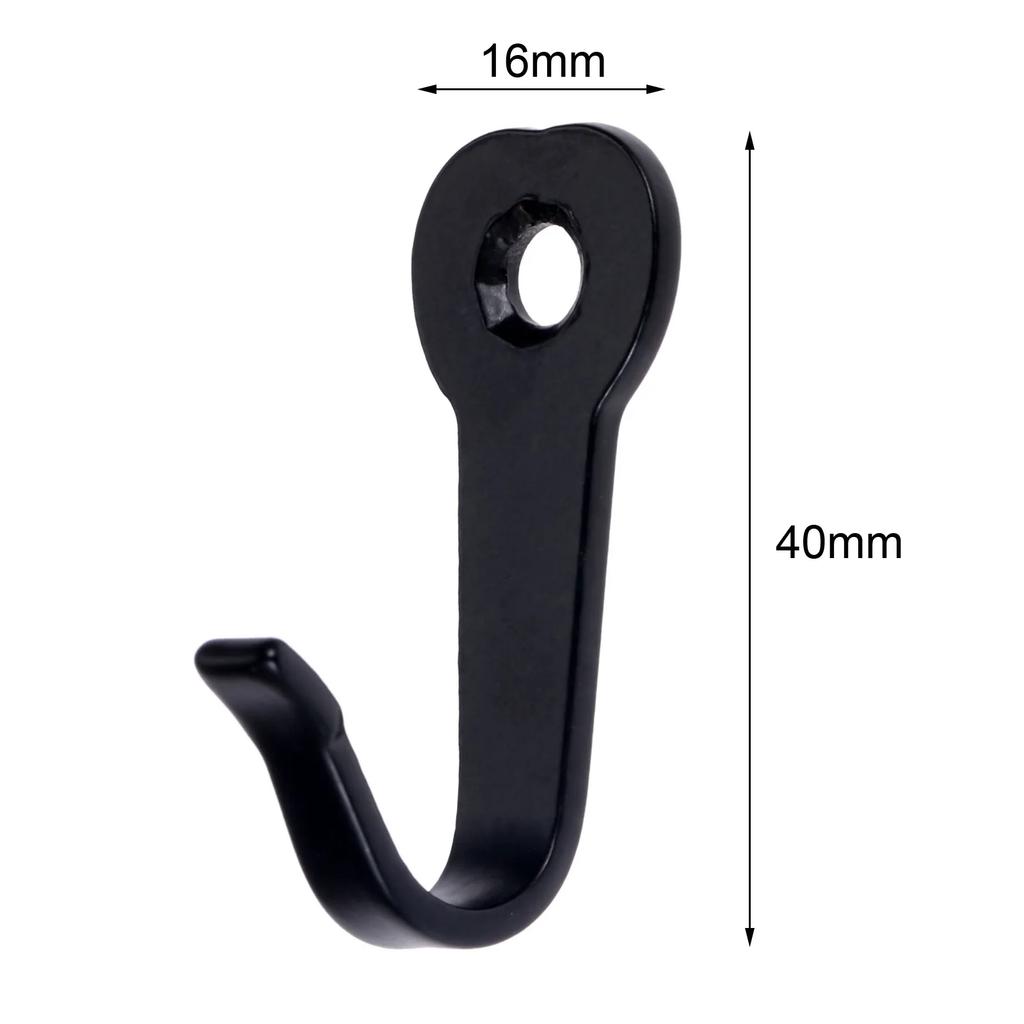 5pcs/set Hooks 40mm Mini Alloy Hangers w/screws Black/White/Silver Wall Mounted Hanging Keys Coat Bag Hat Mask Bathroom Kitchen