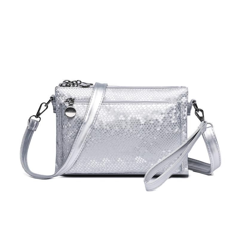 Snake pattern multi-compartment simple shoulder messenger bag