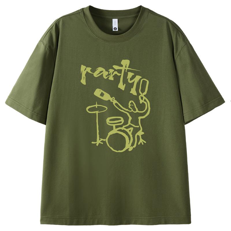 

Мужская американская трендовая и забавная футболка с принтом высокого класса для мужчин, летняя, быстросохнущая, из ледяного шелка, универсальная, хлопковая, с короткими рукавами XXXL зелёный