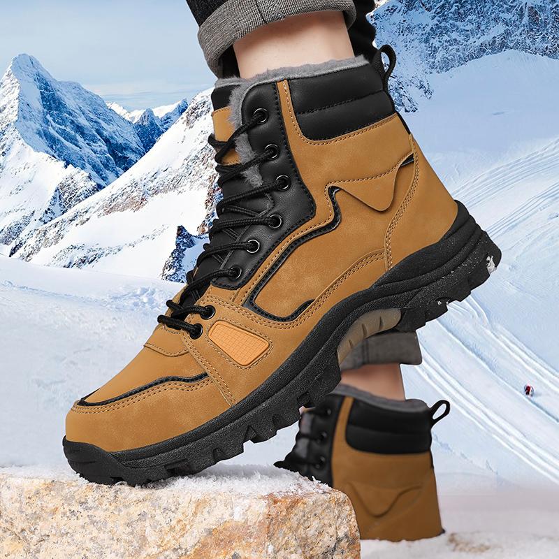 Pánské plyšové vysoké boty, velké velikosti, plyšové teplé ruské zimní boty, velikost 39-47