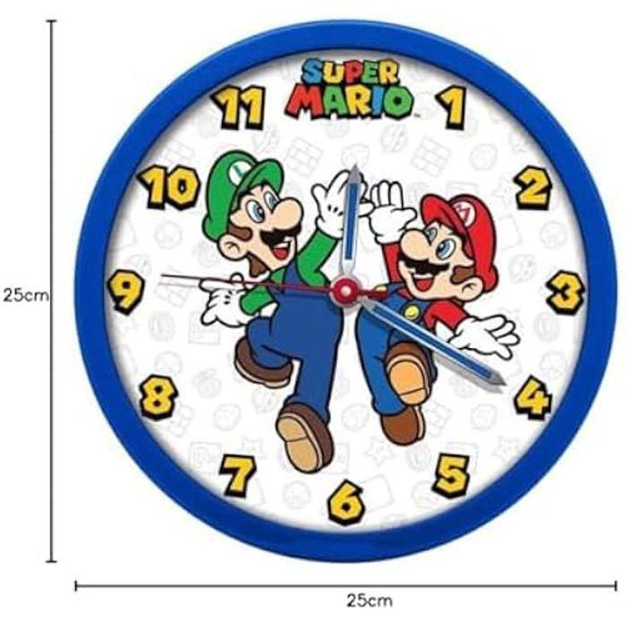 Horloge murale - super mario - 25 cm - multicolore - plastique - design contemporain