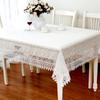 Glass Yarn Embroidery Tablecloths Pastoral Transparent Lace Restaurant Tablecloth Hollowed Out Tv Cabinet Decoration Cover Towel