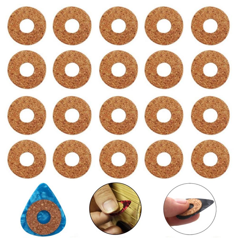 20 Pieces of Guitar Picks Non-slip Handle Grip Cork Gasket Sweat-proof Patch 5 Pieces of 0.71mm Picks