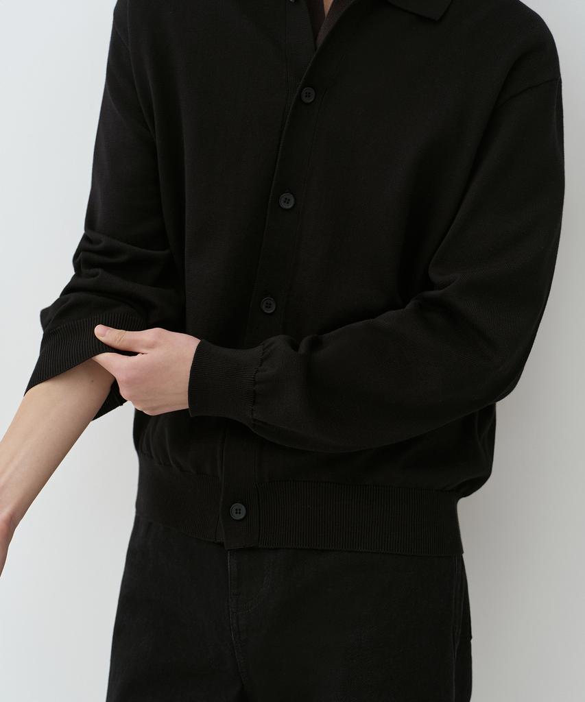 Musinsa Standard Washable Supima Cotton Collared Cardigan [Black]