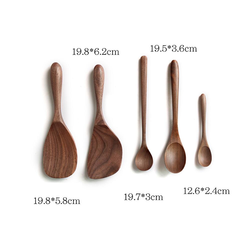 Black Walnut Wooden Spoon Tableware Honey Coffee Soup Spoon