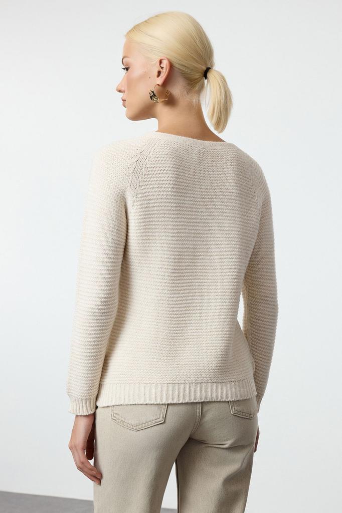 Women's Fashion Stylish Sweater Emerald Green Soft Textured Hair Braided Seamless Knitwear Sweater