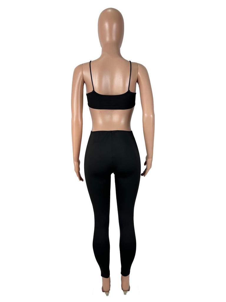 D9600 Women's Fashionable Sexy Spaghetti Strap Hollow Out Bodysuit
