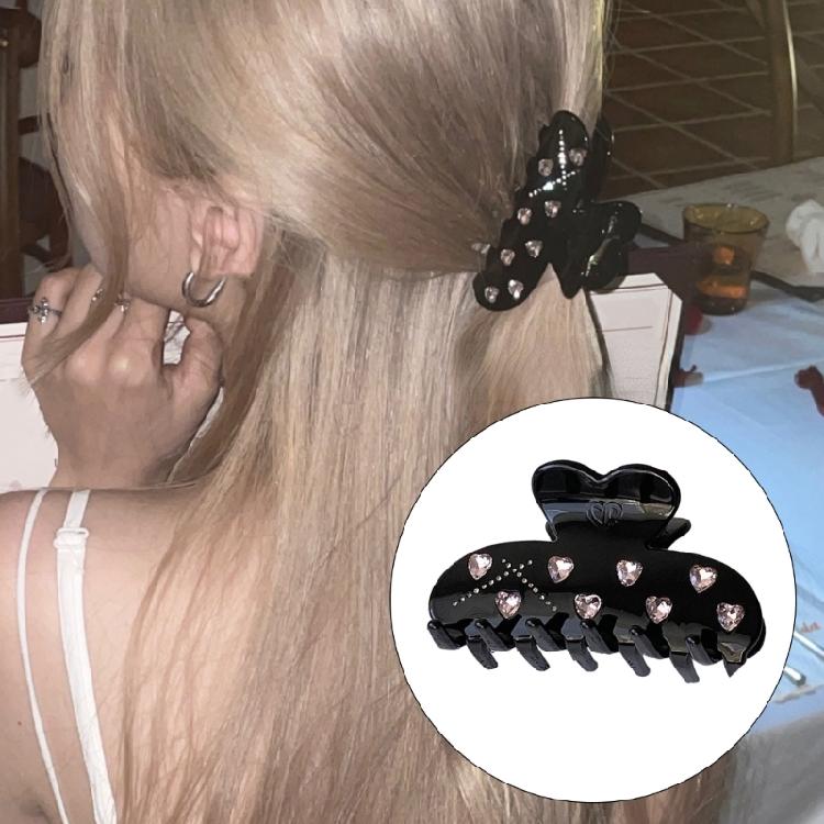 Cute Sweet Girls Heart Crystal Heart Hair Clip Sparkling Fairy Hair Clip