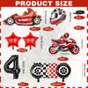 12pcs Racing Party Decoration 40inch Black Number Balloon Plaid Balloon Tire Motorcycle Balloon Striped Racing Tire Grid Digital