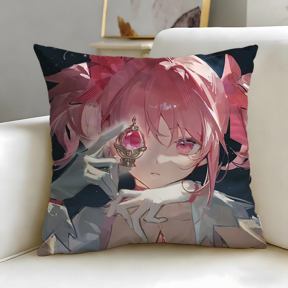 classic anime Puella Magi Madoka Magica Cushion Cover Soft EasyWash Pillow Case Versatile for Couch Bed Travel and Office