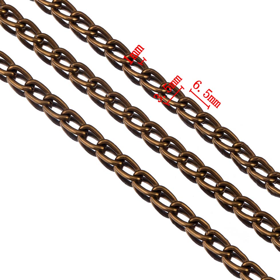 2M 1M 0.5M Aluminium Chain Curb Twisted Chain Links for DIY Handmade Necklaces Bracelets Jewelry Making Accessories Multi Color