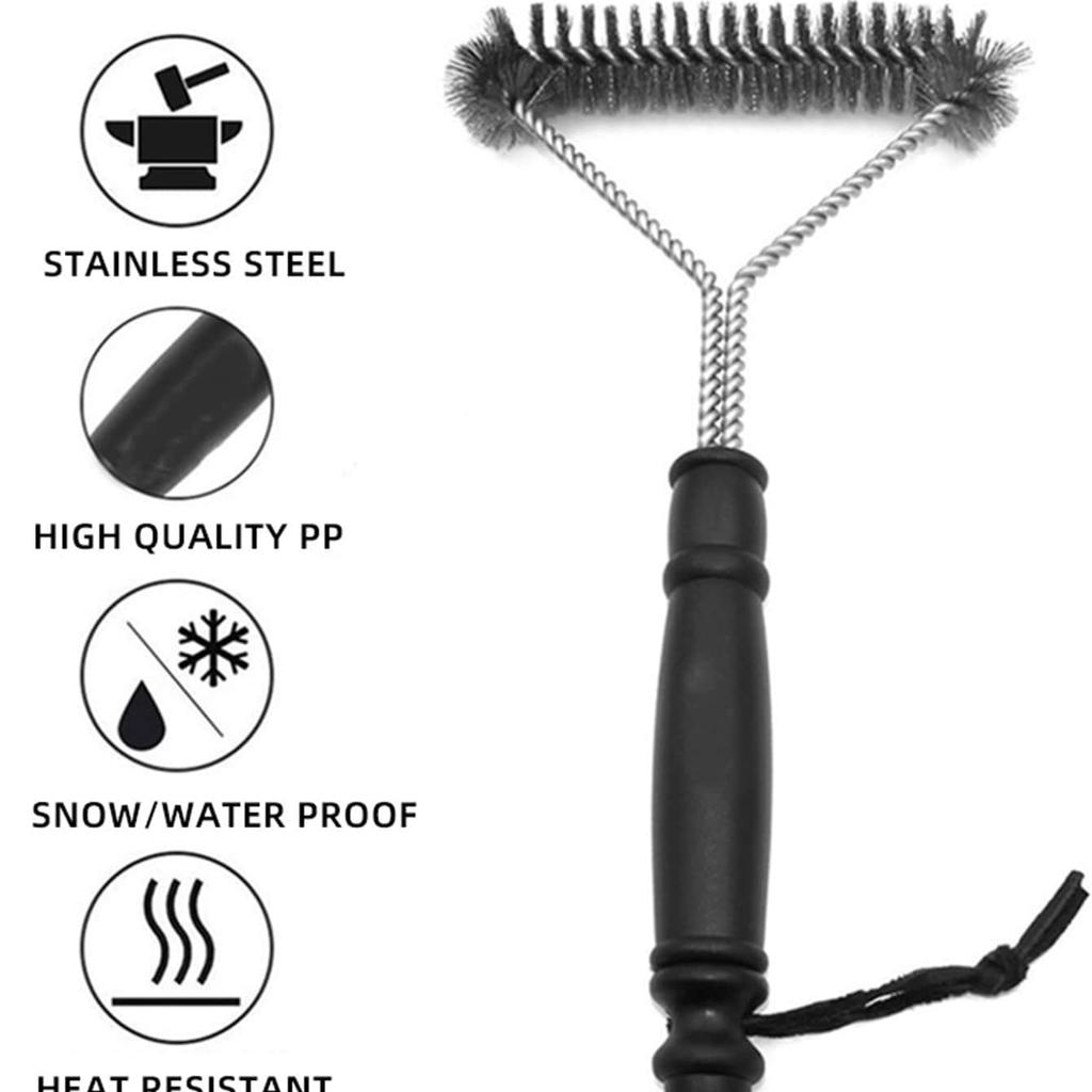 1pc Steel BBQ Brush Grill and Scraper BBQ Cleaner Brush Perfect Tools Grill Cleaning Brush Ideal Barbecue Accessories Non-stick
