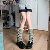 Christmas Red Knitted Leg Warmers Sweet Hot Girl Button Lace JK Leg Sleeves Y2K Slouch Socks