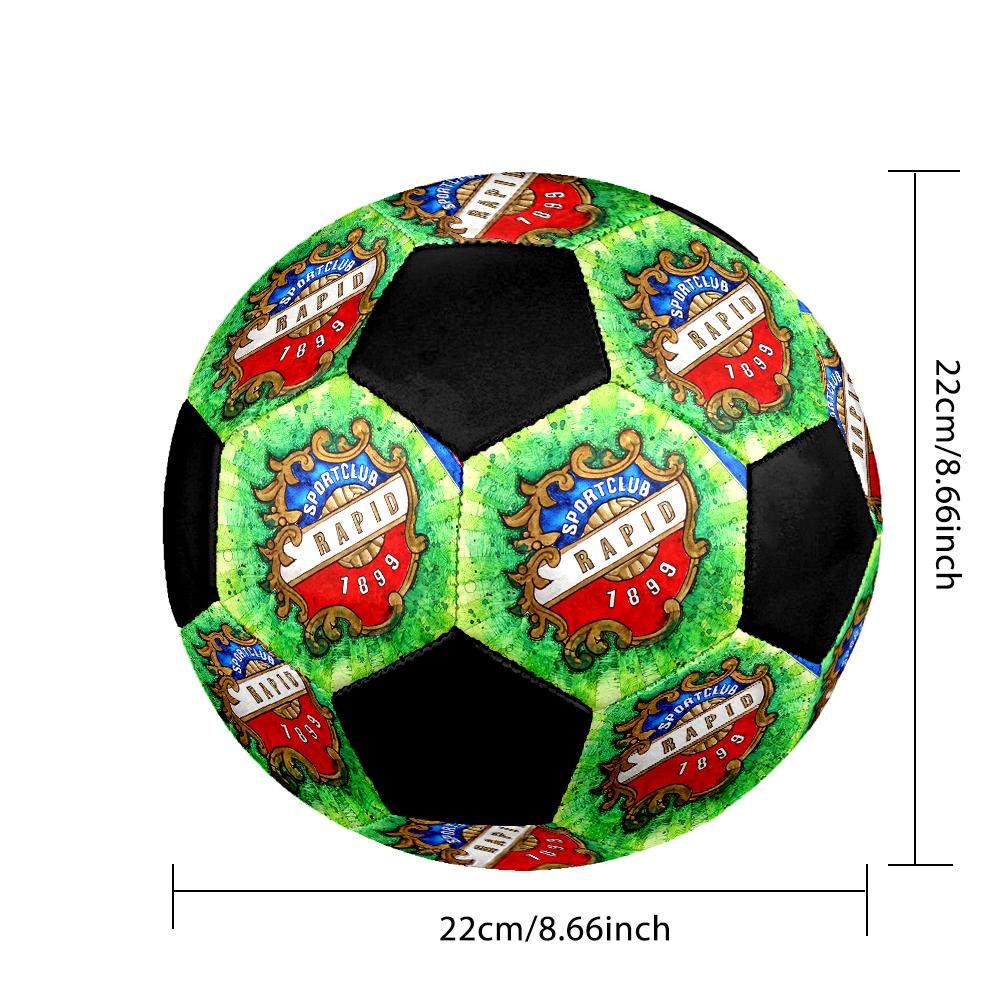 SIZE 5 Rapid Vienna Soccer Ball Colorful All Ages Machine Stitched PVC Competition Ready Durable High-Bounce