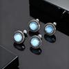 Trendy Punk Stainless Steel Stud Earrings for Men Boys, Blue Resin Round Small Earrings, New Simple Fashion Jewelry Gifts