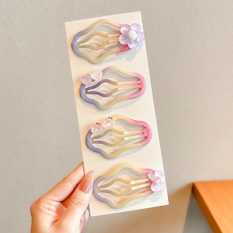 Dopamine Color Bangs Hair Clip Sideburns for Kids & Women - Duckbill Hairpin Headwear