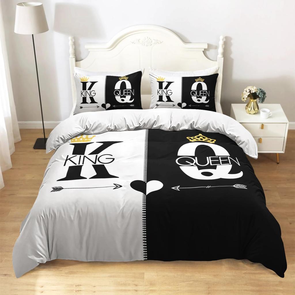 Comforter Romantic King And Queen Bedding Set Twin Full Comforter For Girls Teens Couple Lover Valentine'S Day Present
