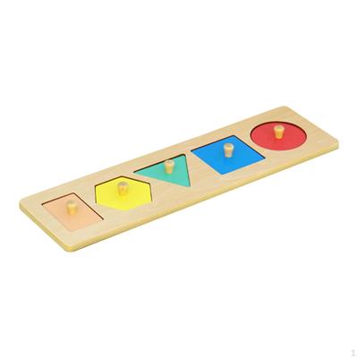 Grasp Board Montessori Toy Early Learning Geometric Shape Match Wooden Puzzle Knob Peg