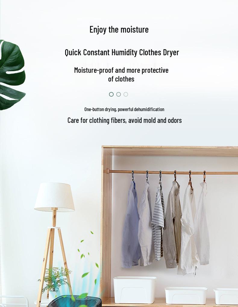 Compact Low-Noise Bathroom & Dorm Dehumidifier for Efficient Moisture Control