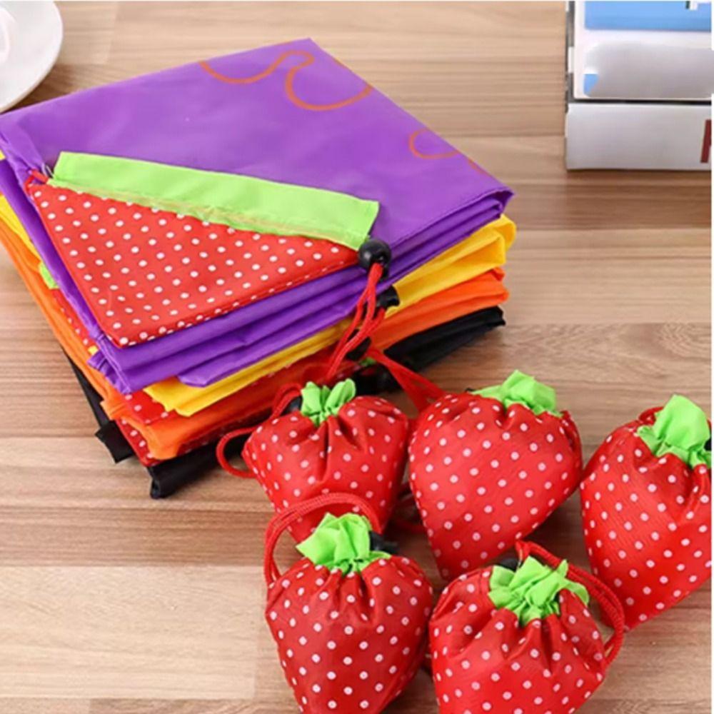5pcs Eco-friendly Reusable Shopping Bag Random Color Supermarket Tote Bags Grocery Bag  Shopping