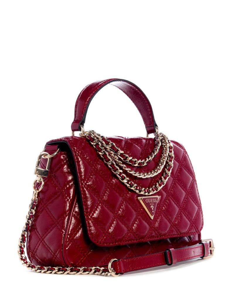 Guess GIULLY II Top Handle Flap Shoulder Red Bag, Women's,