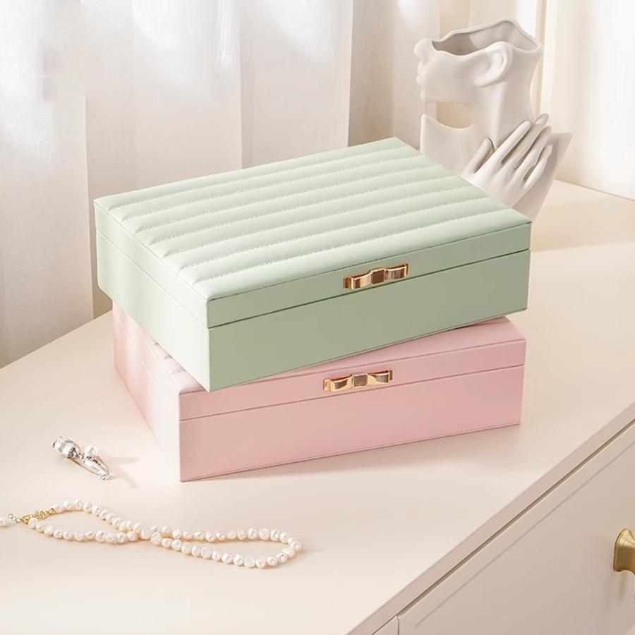 Portable Jewelry Box Jewelry Organizer Display Travel Jewelry Case Boxes Button Leather Storage Zipper Jewelers