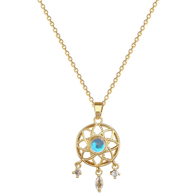 Empty Shop Dream Net Light Luxury Temperament Gorgeous Full Diamond Necklace Women'S Versatile Collarbone Chain Titanium Steel Chain