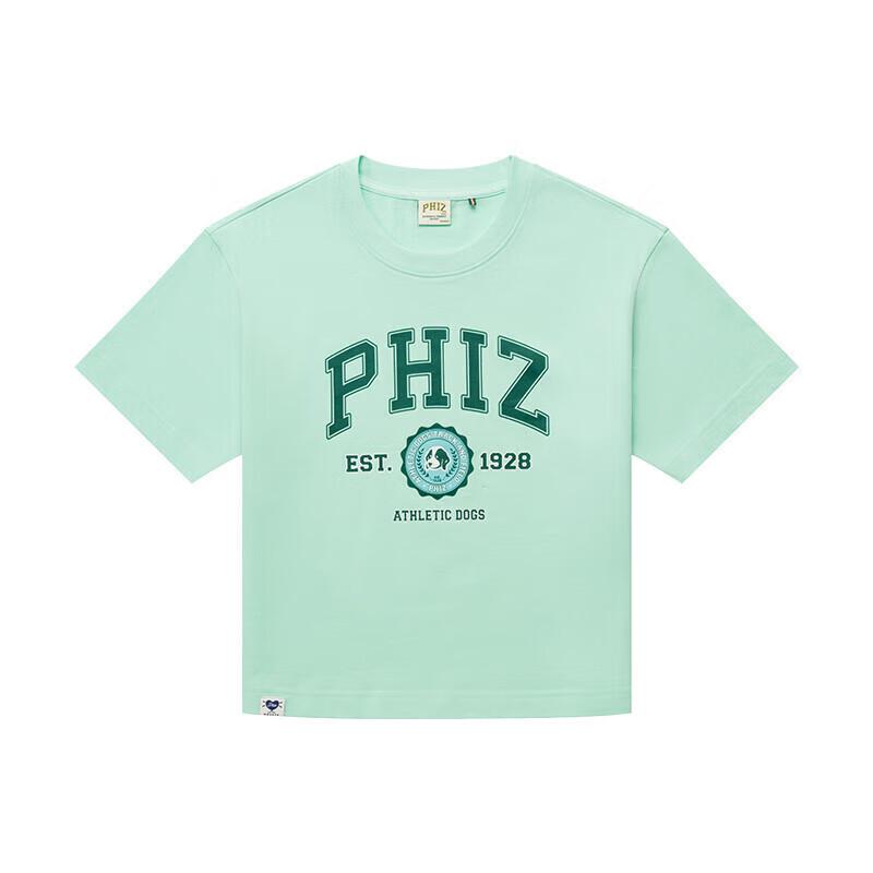 HAZZYS Women's 2025 Summer PHIZ Print Loose Short Round Neck T-shirt