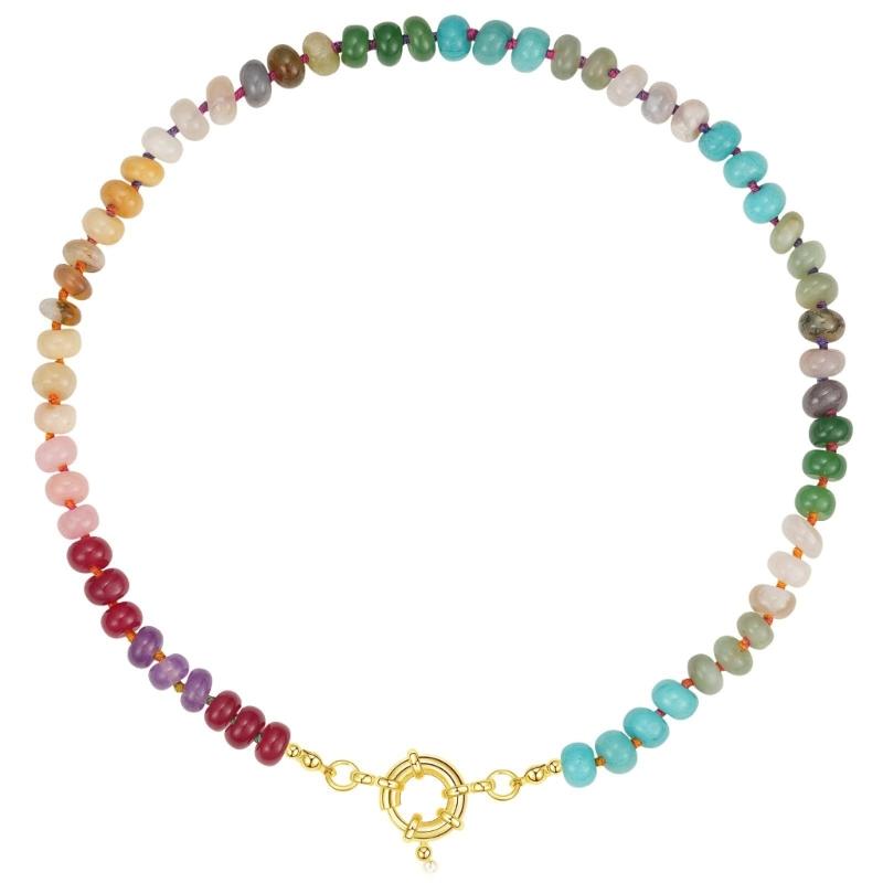 Colorful Bead Necklace Handmade Necklace Adjustable Necklace Fashion Neck Jewelry Charm Necklace Present for Women