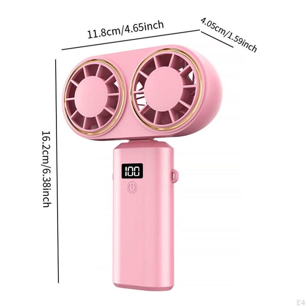 Fan Outdoor Camping Double Heads Versatile Handheld Cooling Desk for Office Patio