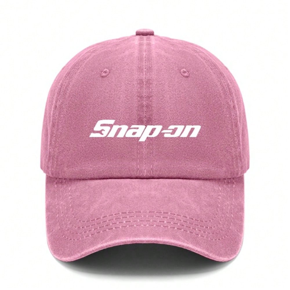 Unisex Snap-On Print Baseball Cap | Adjustable Vintage Washed Grey Soft Fabric Dad Hat For Outdoor Casual Sports