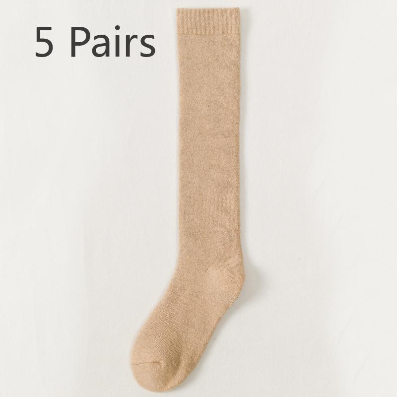 

5 пар мужских утолщенных бархатных теплых носков для ног и длинных шерстяных носков 5 Pairs телесный