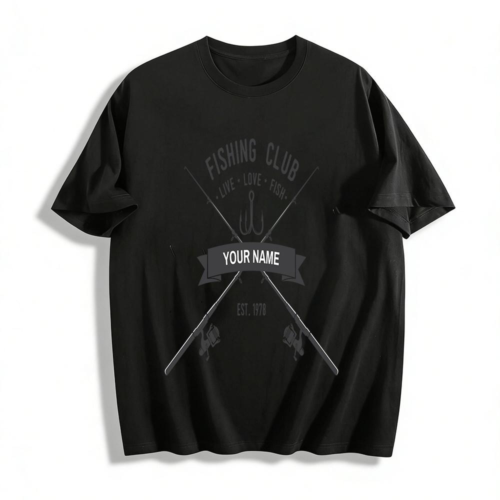 Vintage Fishing Club Custom Casual Top Live Love Fish Est 1978 Pure cotton T-shirt XXS