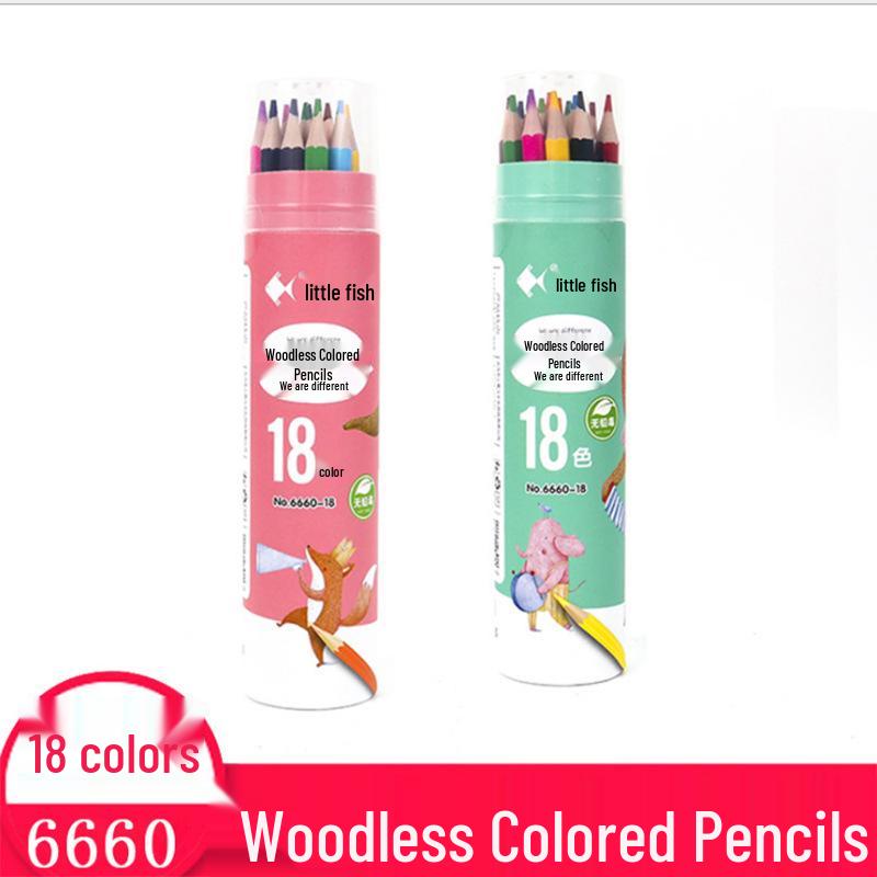 Little Fish Yellow Hexagonal Colored Pencils Set for Students - Custom Logo Available
