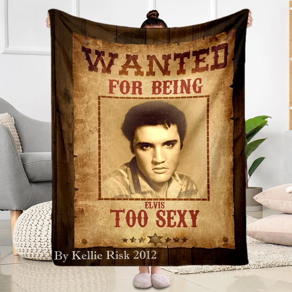 Elvis Presley Las Vegas Blanket Comfortable Perfect for Office Chair Seaside Chair Four Seasons Multipurpose Stylish Decor