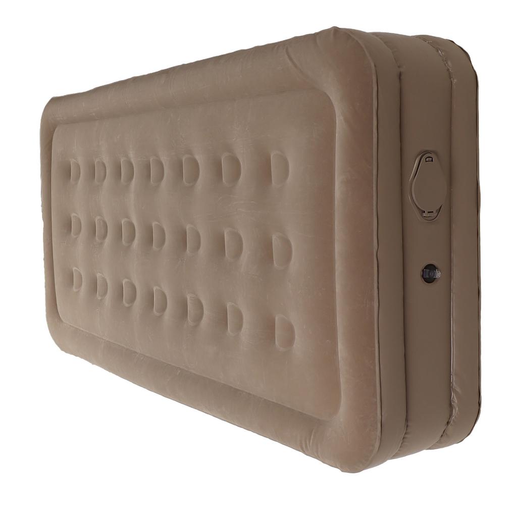 Aufblasmatratze Erhöhung Feuchtigkeitsbeständigkeit Luftbett mit eingebauter Lithium-Elektropumpe für Outdoor-Camping Khaki