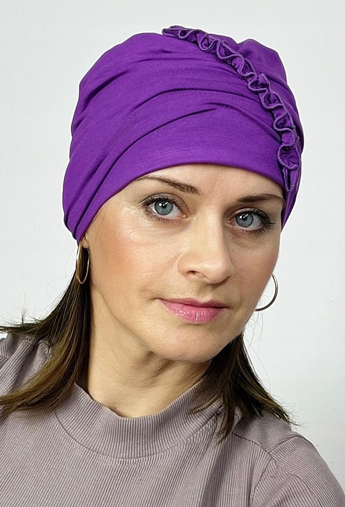 Kalina Turban From Bamboo Purple Double Hat Also After Chemotherapy