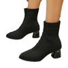 Fashion 2024 Plus Size Ladies Shoes Ankle Women's Boots Elegant Knitted Boots Women Pointed Toe Slip On Chunky Heels Shoes Women Zapatos