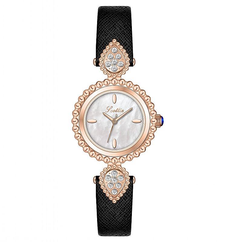 Brand Women Watch Light Luxury Brand Shell Faced Diamond Watches Waterproof Leather Strap Ladies Fashion Quartz Wristwatch