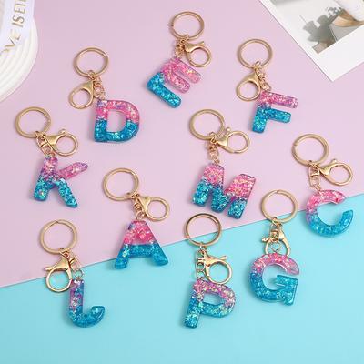 Ab Glue Gradual Change Letter Keychain Pendant Pendant Japanese And Korean Style Fashion Popular Keychain Jewelry Accessories