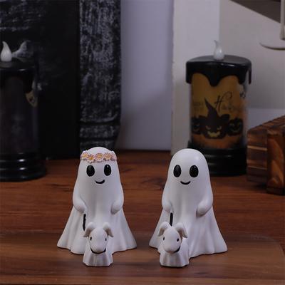 Ghost Walking Dog Statue Creative Novelty Home Decoration Halloween Ghost Dog Family Decorations Crafts Gift Decoration