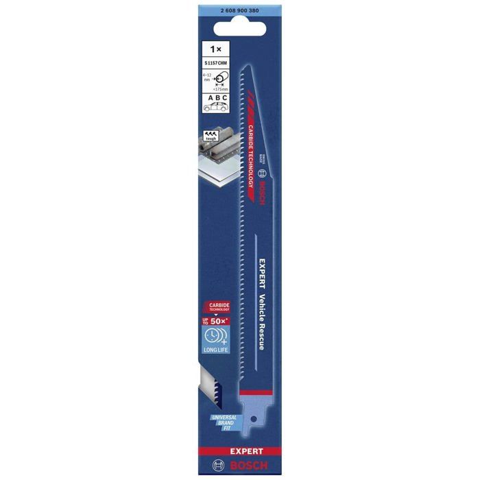 Bosch Accessories 2608900380 LAME de scie sabre EXPERT « Vehicle Rescue » S 1157 CHM, 1 pièce Longueur lame de scie 225