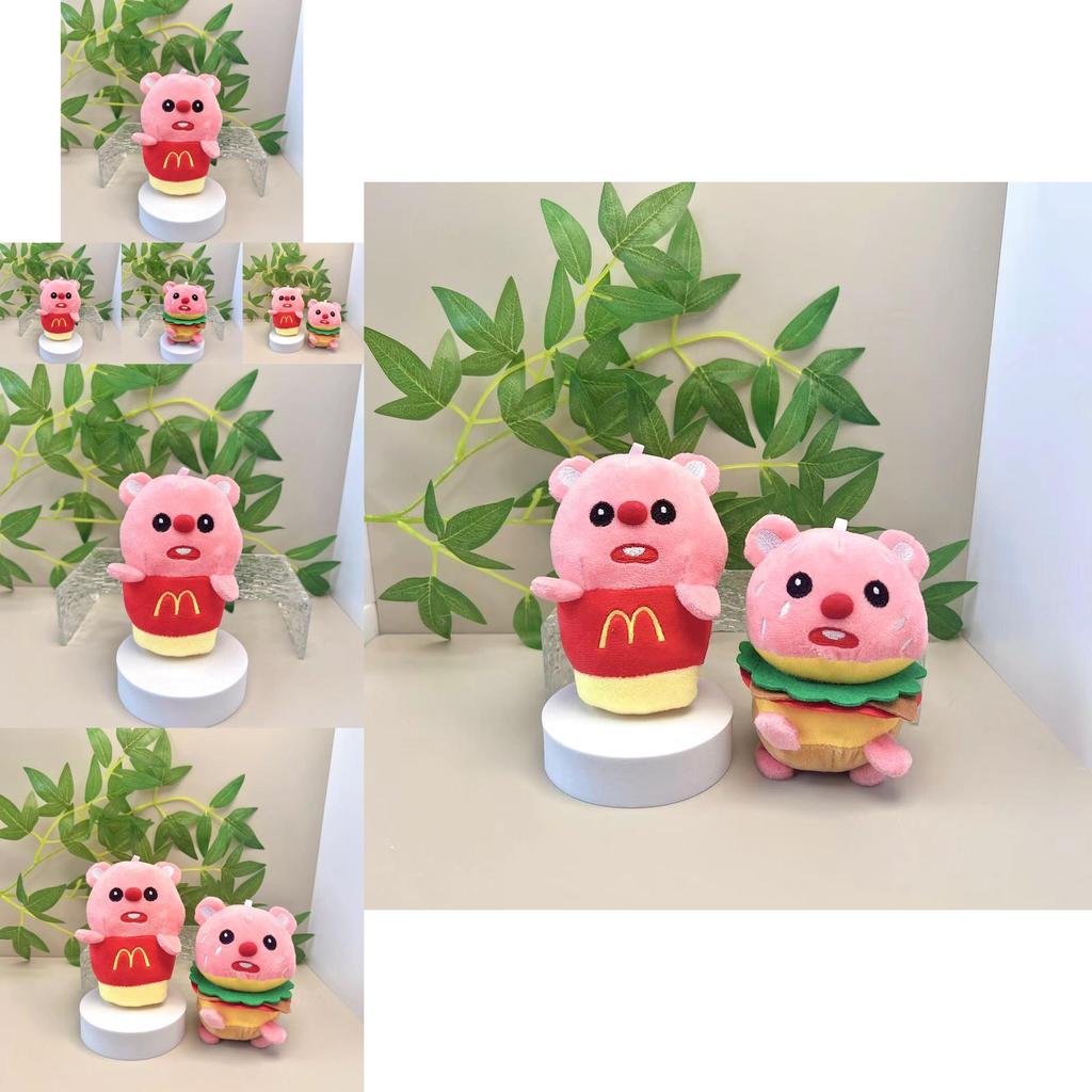 Adorable Plush Beaver Doll With Hamburger And French Fry Design For Gifts And Accessories