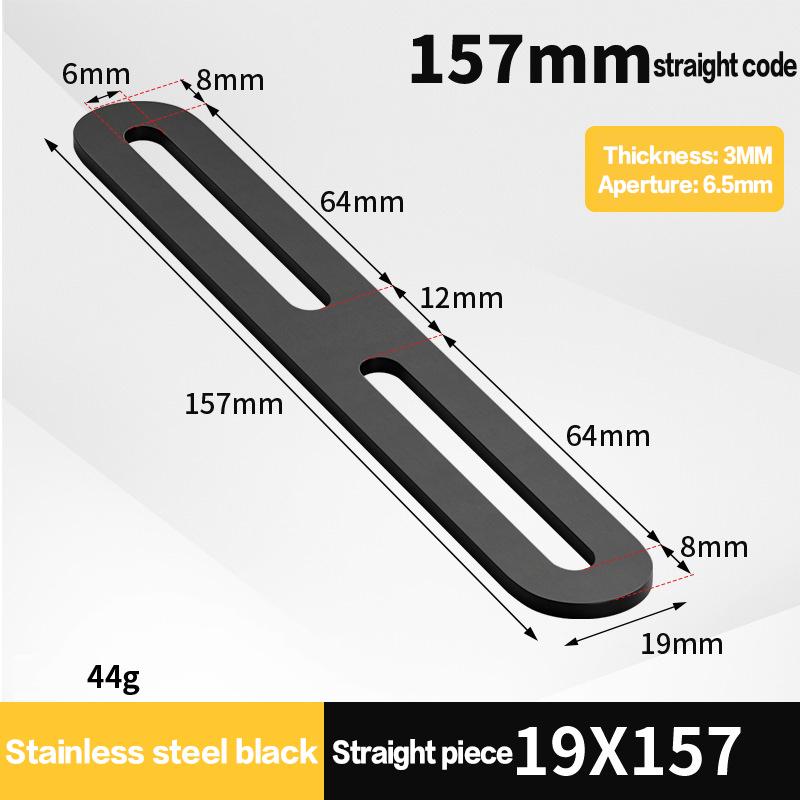 1ks Nerezový pravoúhlý držák Černý/Stříbrný Zesílený 180stupňový Plochý Pevný Držák Konektor Nábytkový Držák