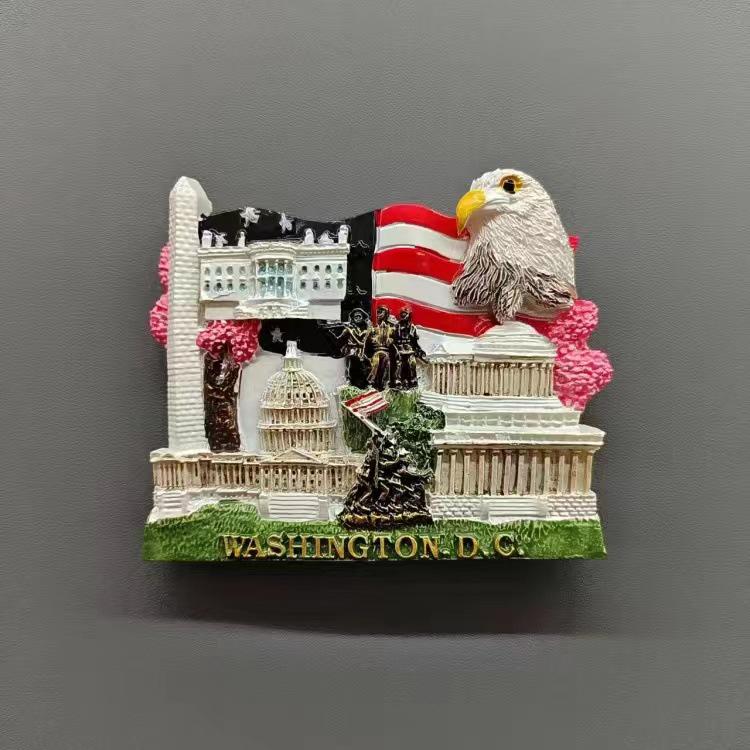 USA Refrigerator Magnet Souvenir - Statue of Liberty, NYC, LA, SF, Hawaii, Boston