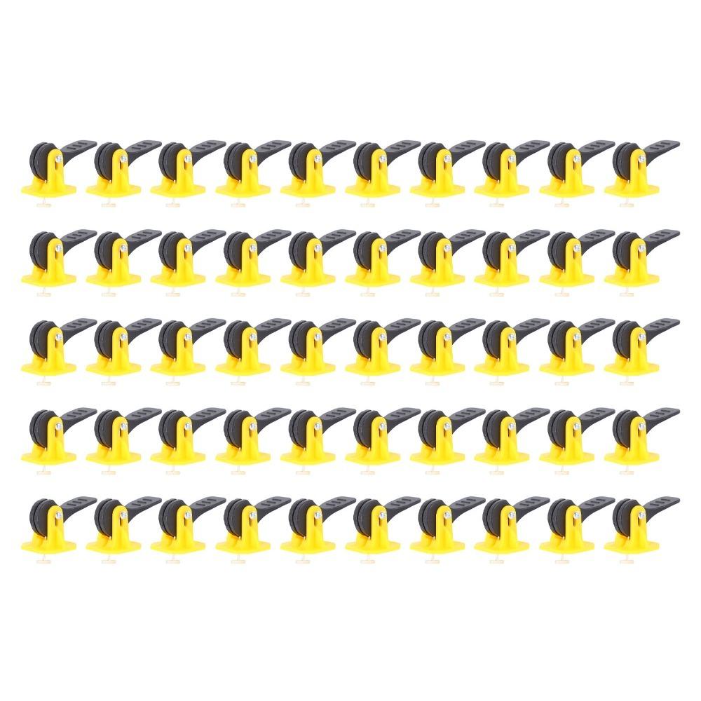 50PCS Adjustable Reusable Tile Leveler Exchangeable Yellow Tile Spacers Tile Leveling System Wall Installation